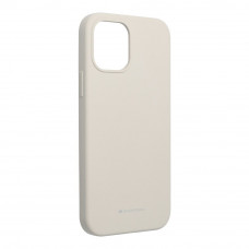 Гръб Mercury Silicone - Apple iPhone 12 - бял