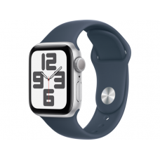 Apple Watch SE2 (2023) V2 GPS 40mm Silver Aluminium Case with Sport Band S/M Storm Blue