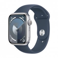 Apple Watch Series 9 GPS 41mm Silver Aluminium Case with Sport Band M/L Storm Blue