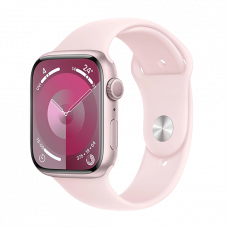 Apple Watch Series 9 GPS 45mm Pink Aluminium Case with Sport Band S/M Light Pink