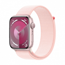 Apple Watch Series 9 GPS 45mm Pink Aluminium Case with Sport Loop Light Pink