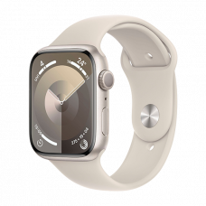 Apple Watch Series 9 GPS 45mm Starlight Aluminium Case with Sport Band S/M Starlight