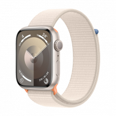Apple Watch Series 9 GPS 45mm Starlight Aluminium Case with Sport Loop Starlight