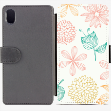 Калъф тип тефтер за Sony Xperia M4 Aqua - flower