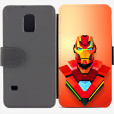 Калъф тип тефтер за Samsung Galaxy S5 mini G800 - ironman