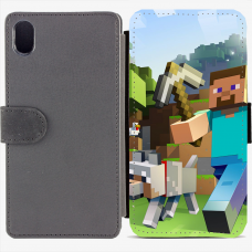 Калъф тип тефтер за Sony Xperia M4 Aqua - minecraft