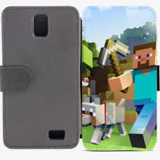 Калъф тип тефтер за Lenovo A328 - minecraft