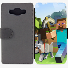 Калъф тип тефтер за Samsung Galaxy A5 - minecraft