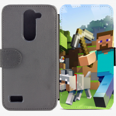 Калъф тип тефтер за LG L Bello - minecraft
