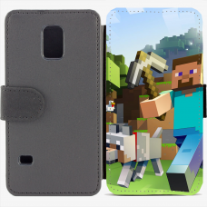 Калъф тип тефтер за Samsung Galaxy S5 mini G800 - minecraft