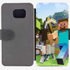 Калъф тип тефтер за Samsung Galaxy S6 Edge G925 - minecraft
