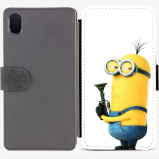 Калъф тип тефтер за Sony Xperia M4 Aqua - minion Калъф тип тефтер за Sony Xperia M4 Aqua - minion