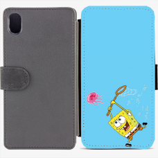 Калъф тип тефтер за Sony Xperia M4 Aqua - spongebob2-sized Калъф тип тефтер за Sony Xperia M4 Aqua - spongebob2-sized