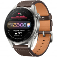 Huawei Watch 3 Pro Classic 48mm Titanium Grey - Brown Leather Strap