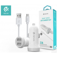 Зарядно за кола Devia Smart series car charger suit for Android (5V3.1A,2USB)