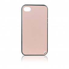 Калъф силиконов с кожен гръб Fashion Style за IPhone 4s розов