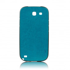 Силиконов калъф Fashion Style с кожен гръб за Samsung Galaxy Note 2 син