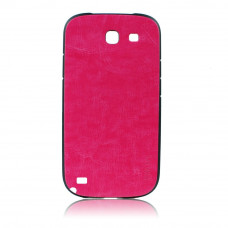 Силиконов калъф с кожен гръб Fashion Style за Samsung Galaxy Note 2 тъмно розов
