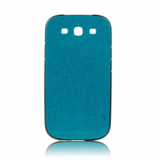 Калъф силиконов с кожен гръб Fashion Style за Samsung Galaxy s3 син