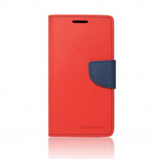 Калъф тефтер-текстил Mercury за Samsung Galaxy A500 A5 червен - тъмно син