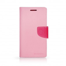 Калъф тефтер-текстил Mercury за Samsung Galaxy A300 A3 светло розов - тъмно розов