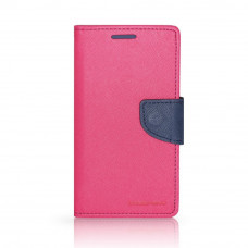 Калъф тефтер-текстил Mercury за Samsung Galaxy A500 A5 тъмно розов - тъмно син