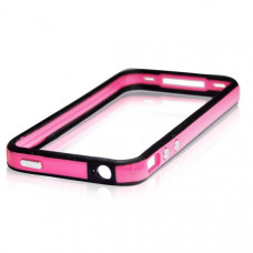 Силиконов bumper за Apple iPhone 5S розово-черен