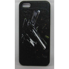 PVC-пластмасов калъф за Apple iPhone 5 черен с пистолет