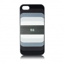 Калъф силиконов гръб дизайнерски черен-дъга за iPhone 5/5S
