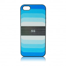 Калъф силиконов гръб дизайнерски син-дъга за iPhone 5/5S