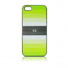 Калъф силиконов гръб дизайнерски зелен-дъга за iPhone 5/5S