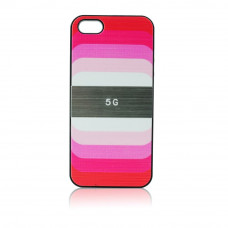 Калъф силиконов гръб дизайнерски розов-дъга за iPhone 5/5S