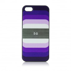 Калъф силиконов гръб дизайнерски лилав-дъга за iPhone 5/5S