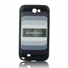 Силиконов гръб черен-дъга за Samsung Galaxy Note 2
