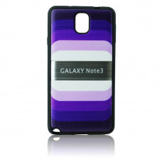 Силиконов гръб лилав-дъга за Samsung Galaxy Note 3
